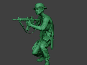 modern jungle soldier shoot crouched3 mjs1 3D Baskı Modeli