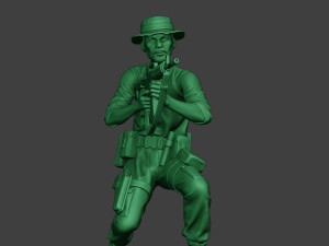 modern jungle soldier shoot crouched3 mjs1 3D Baskı Modeli