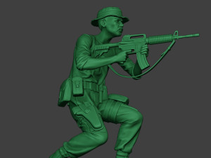 modern jungle soldier shoot crouched3 mjs1 3D Baskı Modeli