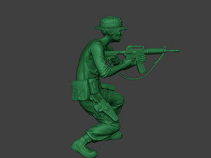 modern jungle soldier shoot crouched3 mjs1 3D Baskı Modeli