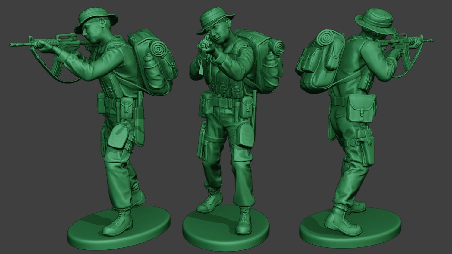 modern jungle soldier shoot stand mjs1 3D Print Model .c4d .max .obj .3ds .fbx .stl .blend