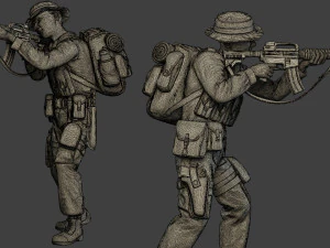 modern jungle soldier shoot stand mjs1 3D Print Model