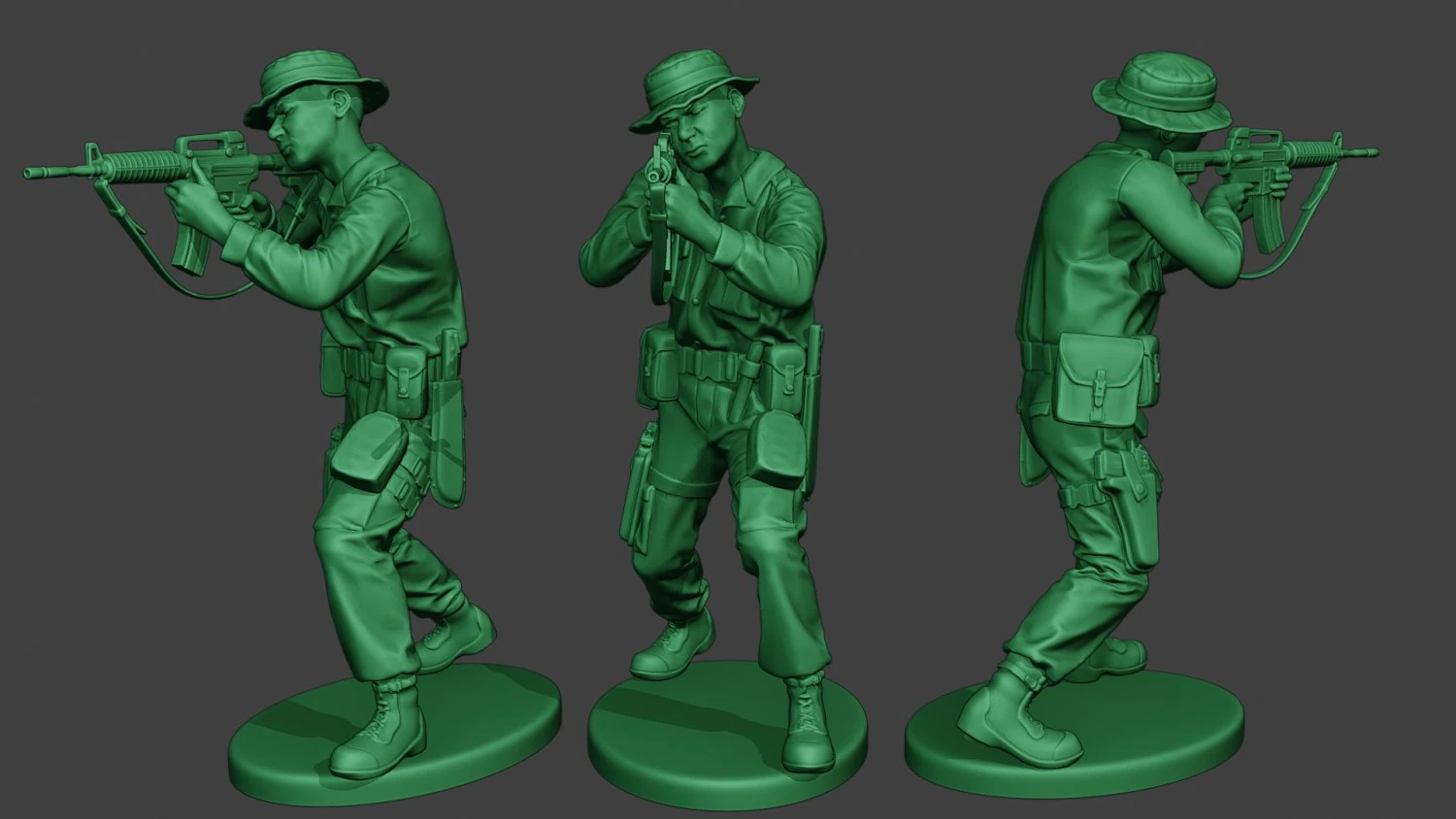 modern jungle soldier shoot stand2 mjs1 3D Print Model .c4d .max .obj .3ds .fbx .stl .blend 