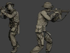 modern jungle soldier shoot stand2 mjs1 3D Print Model