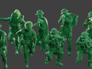 modern jungle soldiers mjs1 pack 2 Modèles 3D en vedette