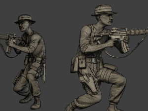 modern jungle soldiers mjs1 pack 2 Modèles 3D en vedette