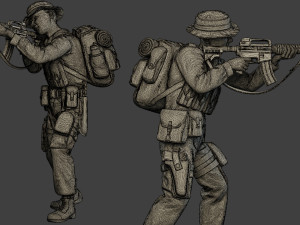 modern jungle soldiers mjs1 pack 2 Modèles 3D en vedette