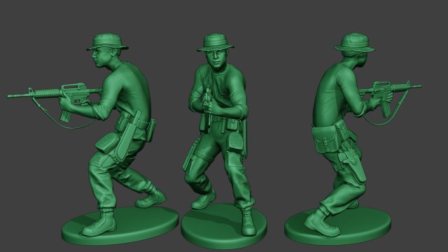 modern jungle soldier shoot stand4 mjs1 Modello di stampa 3D .c4d .max .obj .3ds .fbx .stl .blend 