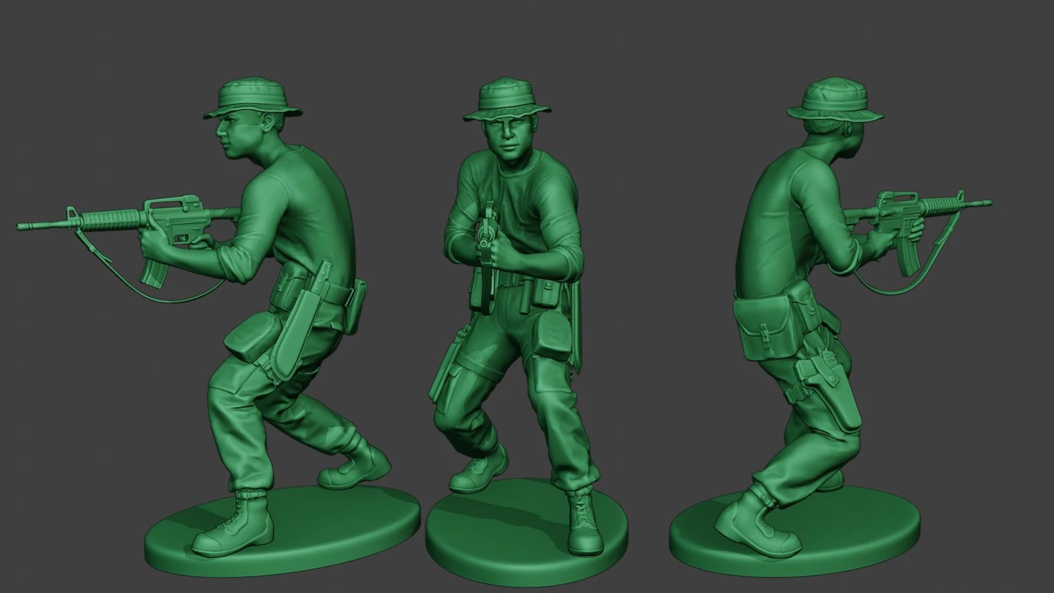 stand tembak prajurit hutan modern4 mjs1 Model Cetak 3D .c4d .max .obj .3ds .fbx .stl .blend 