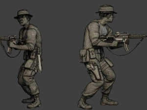 modern jungle soldier shoot stand5 mjs1 3D Print Model
