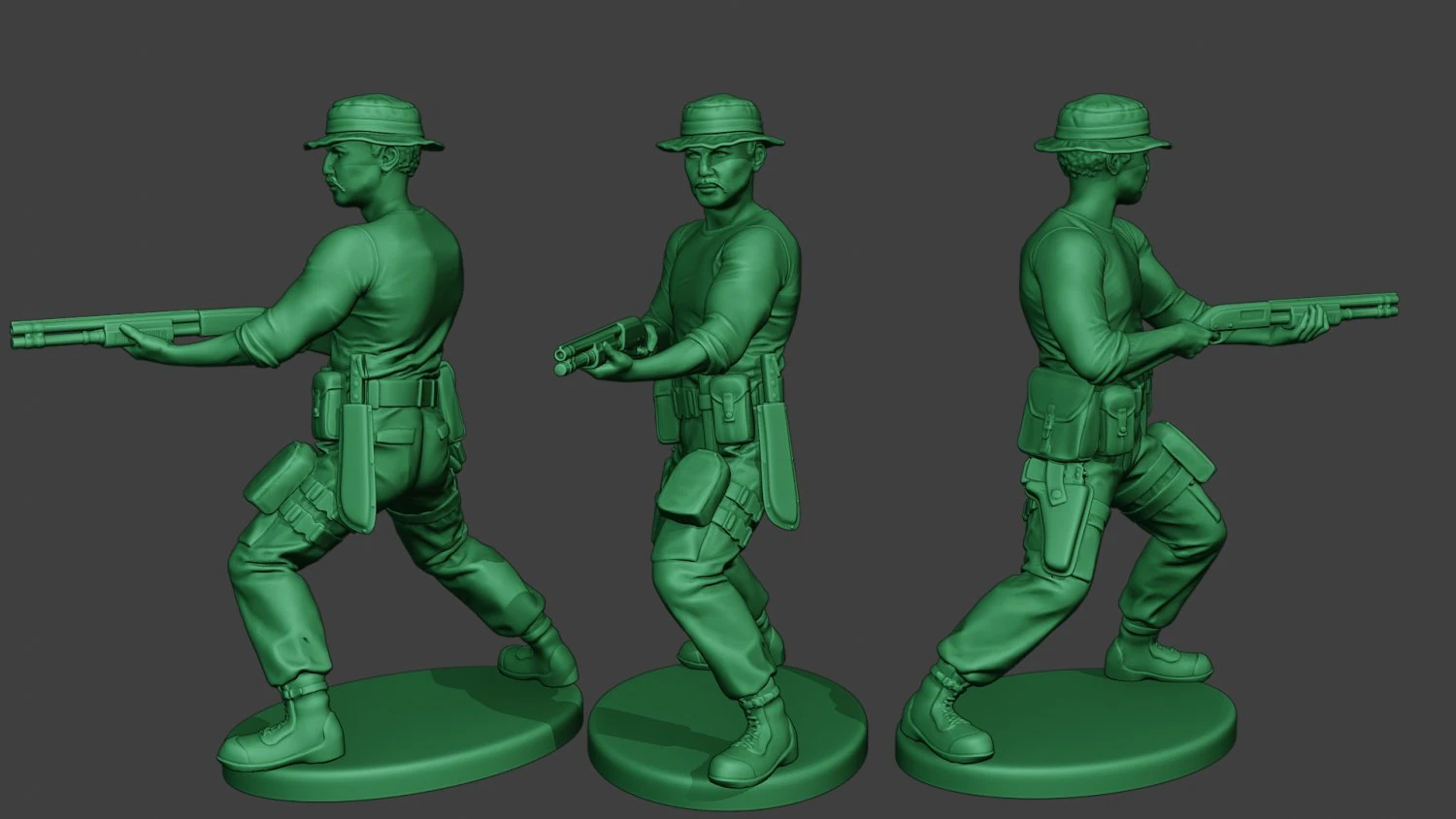 modern jungle soldier shoot stand7 mjs1 3D Print Model .c4d .max .obj .3ds .fbx .stl .blend