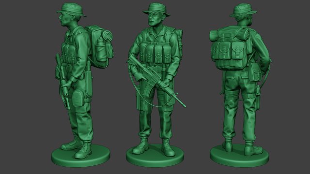 modern jungle soldier stand mjs1 3D 프린트 모델 .c4d .max .obj .3ds .fbx .stl .blend