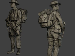 modern jungle soldier stand mjs1 3D Print Model
