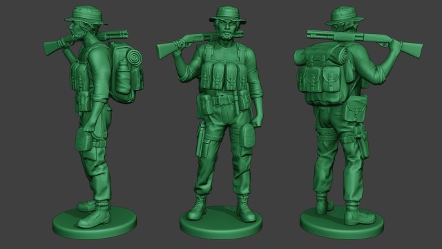 modern jungle soldier stand2 mjs1 3D Принт Модель .c4d .max .obj .3ds .fbx .stl .blend 