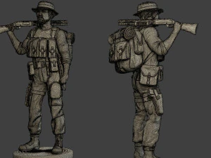 आधुनिक जंगल सैनिक स्टैंड2 एमजेएस1 3D प्रिंट मॉडल