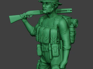 आधुनिक जंगल सैनिक स्टैंड2 एमजेएस1 3D प्रिंट मॉडल