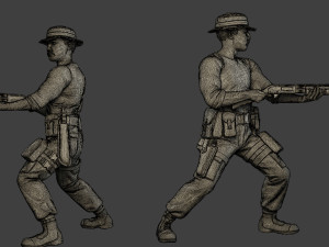 modern jungle soldiers mjs1 pack 3 3D 打印模型
