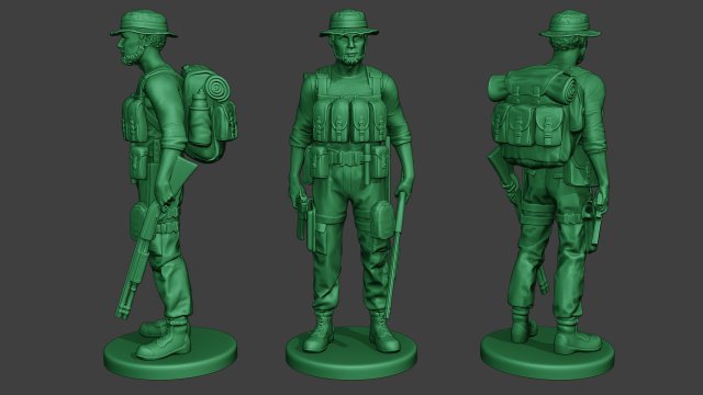 modern jungle soldier stand4 mjs1 Modèles 3D en vedette .c4d .max .obj .3ds .fbx .stl .blend 
