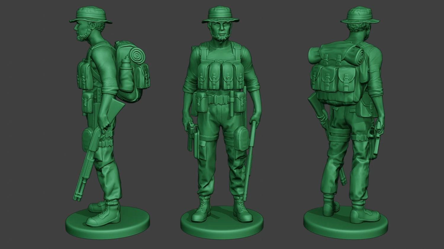 modern jungle soldier stand4 mjs1 3D Print Model .c4d .max .obj .3ds .fbx .stl .blend