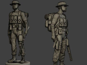 modern jungle soldier stand4 mjs1 3D Print Model