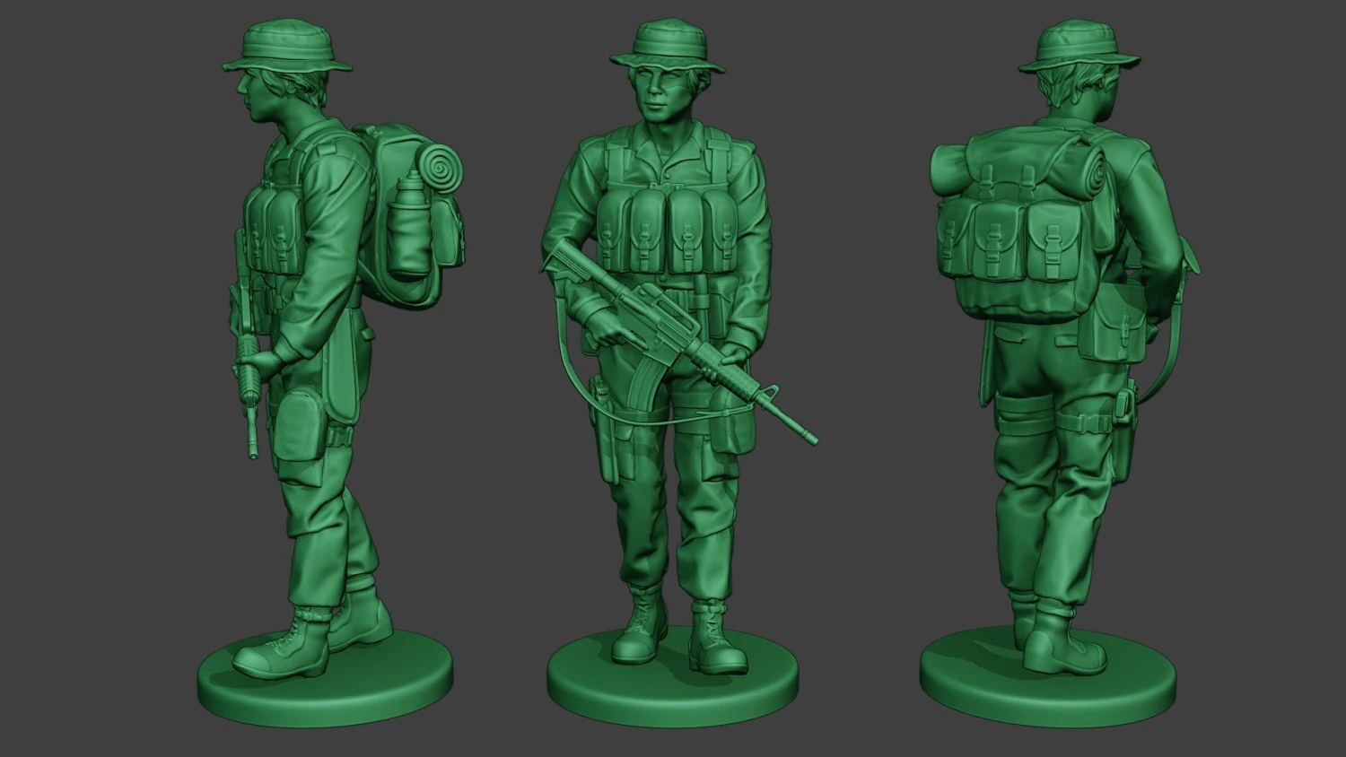modern jungle soldier walk2 mjs1 3D Print Model .c4d .max .obj .3ds .fbx .stl .blend 