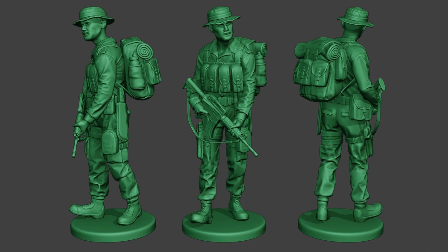 modern jungle soldier walk3 mjs1 3D Print Model .c4d .max .obj .3ds .fbx .stl .blend 