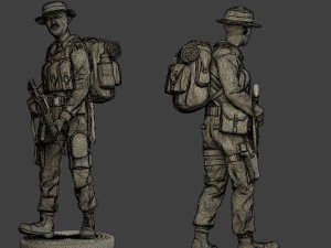modern jungle soldier walk3 mjs1 3D Print Model