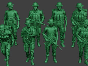 modern jungle soldiers mjs1 pack 4 3D Print Model