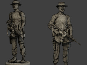 modern jungle soldiers mjs1 pack 4 3D Print Model