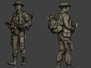 modern jungle soldiers mjs1 pack 4 3D Print Model