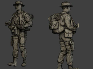 modern jungle soldiers mjs1 pack 4 3D Print Model