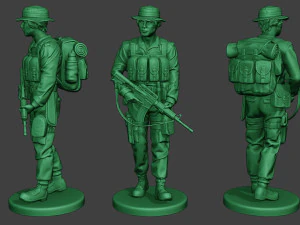 modern jungle soldiers mjs1 pack 4 3D Print Model
