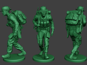 modern jungle soldiers mjs1 pack 4 3D Print Model