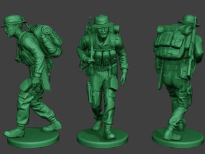 modern jungle soldiers mjs1 pack 4 3D Print Model