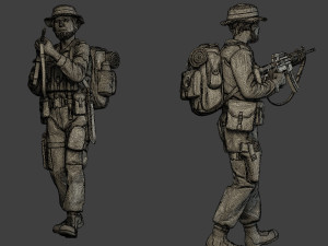 modern jungle soldiers mjs1 pack 4 3D Print Model