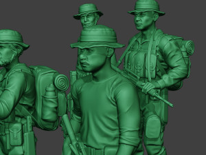 modern jungle soldiers mjs1 pack 4 3D Print Model