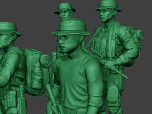 modern jungle soldiers mjs1 pack 4 3D Print Model