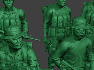 modern jungle soldiers mjs1 pack 4 3D Print Model