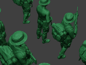 modern jungle soldiers mjs1 pack 4 3D Print Model