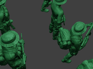 modern jungle soldiers mjs1 pack 4 3D Print Model