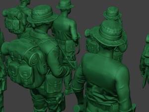 modern jungle soldiers mjs1 pack 4 3D Print Model