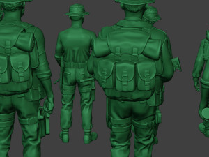 modern jungle soldiers mjs1 pack 4 3D Print Model