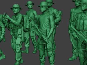 modern jungle soldiers mjs1 pack 4 3D Print Model