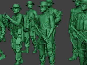 modern jungle soldiers mjs1 pack 4 3D Print Model