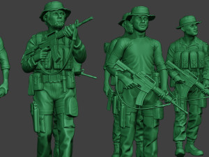 modern jungle soldiers mjs1 pack 4 3D Print Model