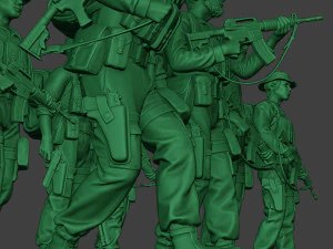 modern jungle soldiers mjs1 pack 4 3D Print Model