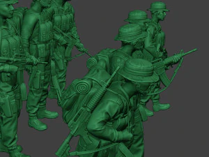 modern jungle soldiers mjs1 pack 4 3D Print Model