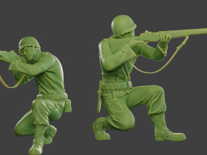 american soldier ww2 shoot crouch a12 3D Принт Модель