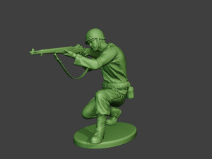 american soldier ww2 shoot crouch a12 3D Принт Модель