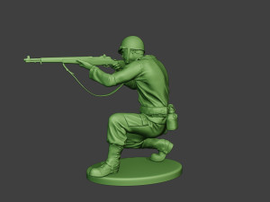 american soldier ww2 shoot crouch a12 3D Принт Модель